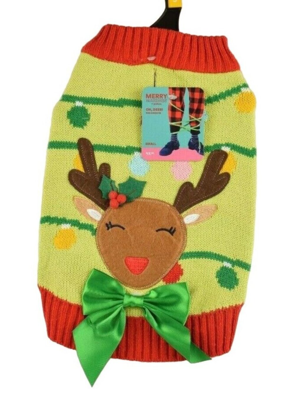 Merry Makings Size Small Dog Sweater Oh, Deer Holiday Reindeer